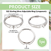 1Pc 925 Sterling Silver Adjustable Design Ring Mounts Fittings with Pearl Seat STER-BC0002-79B-P-2
