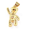 Brass Clear Cubic Zirconia Pendants ZIRC-J025-81G-4