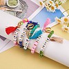 5Pcs 5 Colors Word Love Beads Stretch Bracelets Set for Girl Women BJEW-SZ0001-97-5