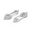 Eco-Friendly Rack Plating Brass Micro Pave Clear Cubic Zirconia Connector Charms KK-F845-05P-3