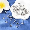 Non-Tarnish Earring Cabochon Settings 304 Stainless Steel Ear Studs Blank Settings X-STAS-Q170-08-5