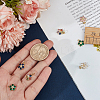 15Pcs 5 Colors Brass Clear Cubic Zirconia Pendants ZIRC-DR0001-06-3