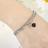 Synthetic Blue Goldstone Hexagon Charm Double Layer Bracelets WG0C9E5-01-2