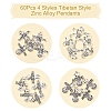 60Pcs 4 Styles Tibetan Style Zinc Alloy Pendants TIBEP-FS0001-35-2