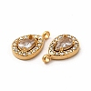 PVD Vacuum Plating 304 Stainless Steel Cubic Zirconia Pendants STAS-A076-01G-04-3
