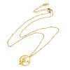 Brass Clear Cubic Zirconia Pendant Necklaces for Women NJEW-B121-01G-01-4