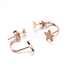 304 Stainless Steel Ear Studs EJEW-P045-14RG-2