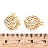 Brass Pave Clear Cubic Zirconia Pendants KK-T074-98G-3