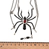 Alloy Jet Rhinestone Halloween Spider Pendant 3 Layer Choker Necklaces for Women LS-NJEW-P336-01P-3