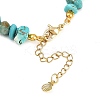 3Pcs 3 Styles Zinc Alloy Enamel Shell Shape Charm Round Shell Pearl & Dyed Synthetic Turquoise Starfish & Magnesite & Opalite & Natural Rose Quartz Chip Beaded Anklets AJEW-AN00735-6