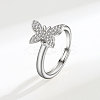 Adjustable Brass Pave Cubic Zirconia Enamel Rotating Finger Rings for Women FS-WGAC909-01-1