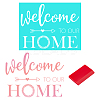 2Pcs Word Welcome to Our Home Pattern Self-Adhesive Silk Screen Printing Stencil DIY-GF0004-09-1