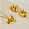 304 Stainless Steel Pendant Necklaces & Stud Earrings FS-WG14082-12-2