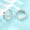 Brass Micro Pave Cubic Zirconia Hoop Earrings KK-CBA8324-01P-2