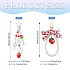 2Pc Strawberry Imitation Pearl and Acrylic Pendant Decorations HJEW-TA0001-38-3
