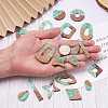 Fashewelry 30Pcs 15 Style Transparent Resin & Walnut Wood Pendants RESI-FW0001-02-5