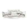 925 Sterling Silver Micro Pave Clear Cubic Zirconia Fold Over Clasps STER-U006-07P-1