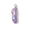 Electroplated Natural Quartz Crystal Pendants PALLOY-JF03363-2