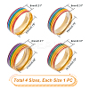 Unicraftale 4Pcs 4 Style Pride Finger Rings RJEW-UN0001-21G-5