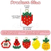 5Pcs 5 Styles Glass Seed Beaded Pendants PALLOY-CJ00126-2