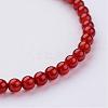Natural Carnelian(Dyed & Heated) Beaded Stretch Bracelets BJEW-JB02459-03-2