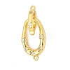 Rack Plating Brass Micro Pave Clear Cubic Zirconia Fold Over Clasps KK-K392-48G-4