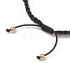 Natural Amethyst Chip & Acrylic Imitation Pearl Braided Bead Bracelets BJEW-JB10462-4