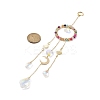 Natural Agate Woven Net/Web with Feather Window Hanging Suncatchers HJEW-JM00852-04-4
