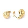 Rack Plating Brass Teardrop with Stripe Stud Earrings EJEW-R150-03G-2