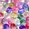 50Pcs Transparent Spray Painted Glass Peach Pendants GLAA-CJ0002-24-4