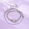 304 Stainless Steel Curb Chain Wrap Bracelets for Women BJEW-A036-12P-1