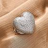 Brass Micro Pave Cubic Zirconia Adjustable Open Cuff Rings for Women RJEW-A072-02P-1
