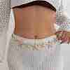 Alloy Starfish Chain Belts for Women NJEW-B120-02-1