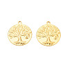 Ion Plating(IP) 201 Stainless Steel Pendants STAS-T063-186G-2