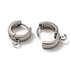 Tarnish Resistant 201 Stainless Steel Huggie Hoop Earrings Findings STAS-A167-01S-P-2