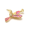 Rack Plating Brass Micro Pave Cubic Zirconia Enamel Pendants KK-L226-002G-01-2