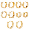 5 Pairs 5 Style Rack Plating Ring Brass Hoop Earrings for Women EJEW-BBC0001-97-1