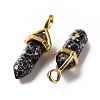 Synthetic Black Imperial Jasper Pointed Pendants G-K329-19G-3