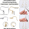 SUNNYCLUE 160Pcs 2 Colors 304 Stainless Steel Flat Earring Hooks STAS-SC0006-77-2