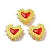 Baking Paint Glass Bumpy Beads Heart LAMP-V001-07H-1
