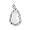 Brass with Shell and Cubic Zirconia Charms KK-Q030-07P-1