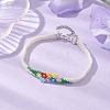Flower Glass Seed Beads Beaded Bracelets BJEW-JB10706-2