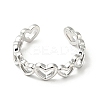 Non-Tarnish 304 Stainless Steel Heart Wrap Open Cuff Ring RJEW-C040-01P-2