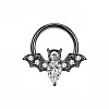 304 Stainless Steel Crystal Rhinestone Halloween Bat Hoop Nose Rings WG0E020-03-3