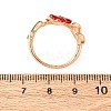 Zinc Alloy Enamel Open Cuff Rings for Women RJEW-U058-01G-5
