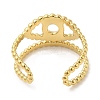 304 Stainless Steel Hollow Evil Eye Open Cuff Ring for Women RJEW-I098-09G-3
