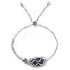 Natural Lapis Lazuli Bullet Link Slider Bracelets BJEW-JB09901-03-1