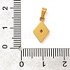 Ion Plating(IP) 304 Stainless Steel Micro Pave Cubic Zirconia Pendants STAS-H228-04G-06-3