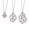 3Pcs 3 Sizes 304 Stainless Steel Macrame Pouch Empty Stone Holder Necklace Making NJEW-JN05240-2