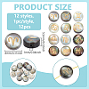 12Pcs 12 Styles Natural Black Lip Shell Gold Enamel Beads SSHEL-BC0001-32-2